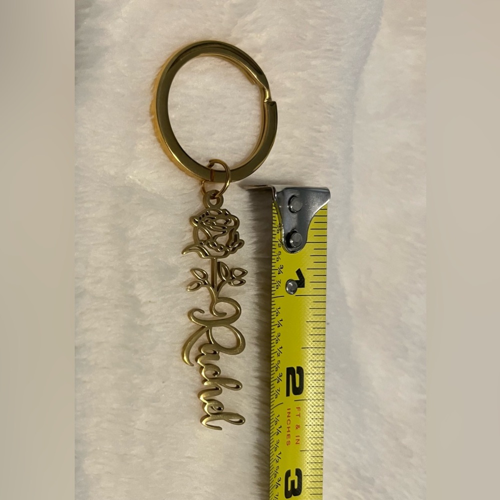 Gold Personalized Keychain - Rachel
